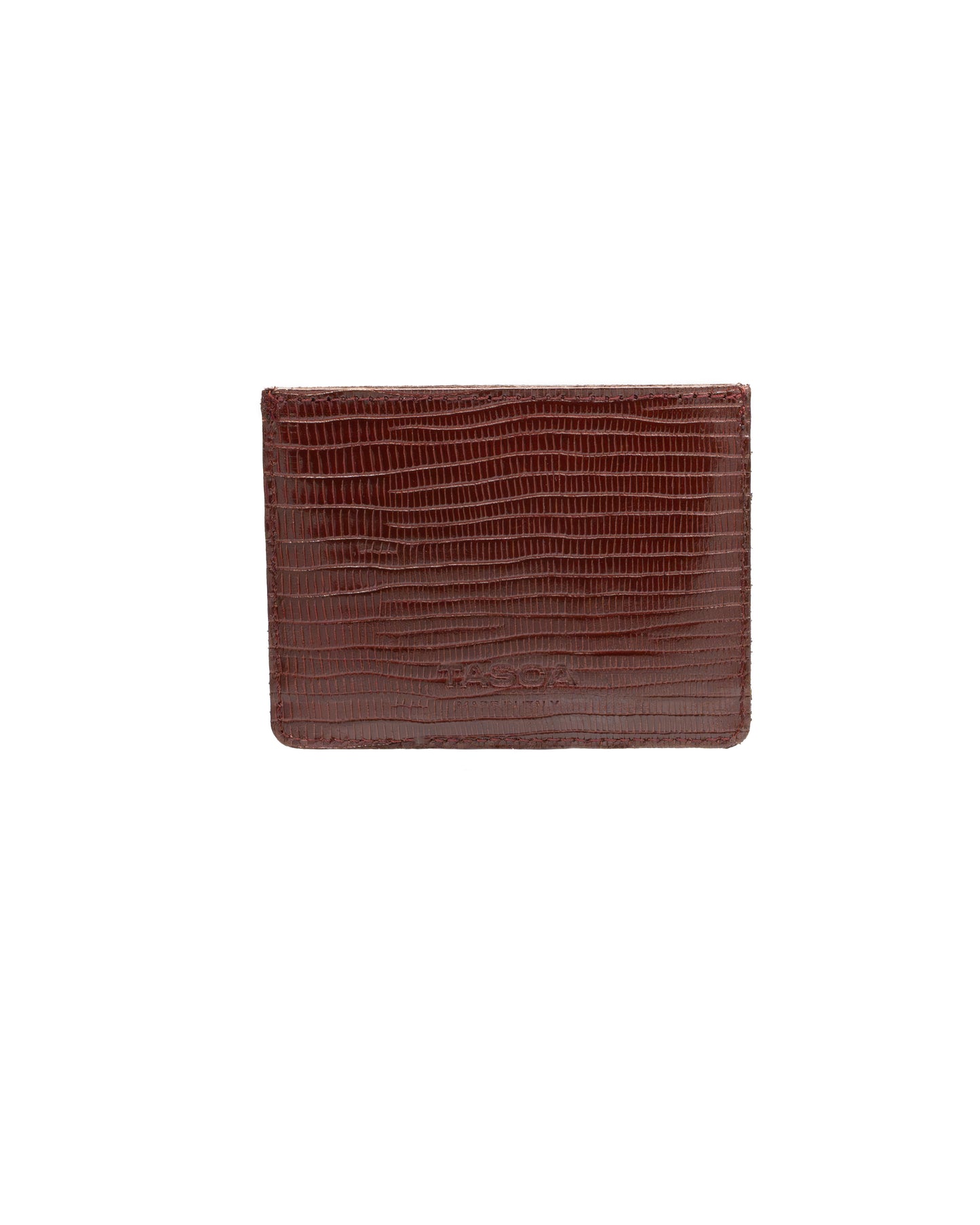 CARDHOLDER - LIZARD BURGUNDY